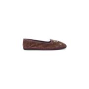 DE Mooie Velvet Ballerina Maliparmi , Brown , Dames