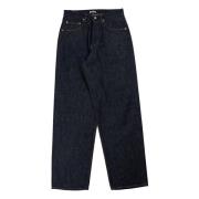 Indigo Wijde Denim Broek Auralee , Blue , Heren