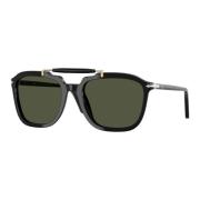 Speciale editie groene lens zonnebril Persol , Black , Heren