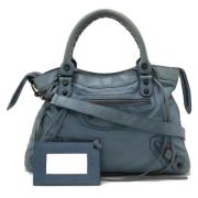 Pre-owned Leather balenciaga-bags Balenciaga Vintage , Blue , Dames