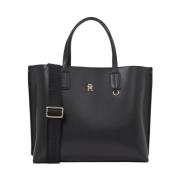 Zwarte Satchel Handtas voor Vrouwen Tommy Hilfiger , Black , Dames