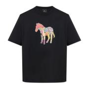 T-shirt met bedrukt logo PS By Paul Smith , Black , Heren