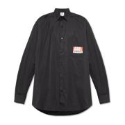 Shirt met logo Vetements , Black , Heren