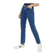 Blauwe Trucker Straight Low Waist Jeans One Teaspoon , Blue , Dames