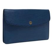 Pre-owned Leather clutches Louis Vuitton Vintage , Blue , Dames