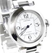 Pre-owned Stainless Steel watches Cartier Vintage , White , Dames