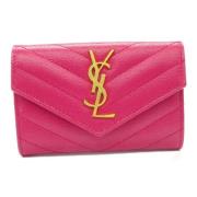 Pre-owned Leather wallets Yves Saint Laurent Vintage , Pink , Dames