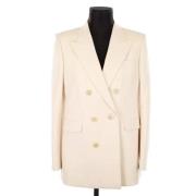 Pre-owned Wool outerwear Saint Laurent Vintage , White , Dames