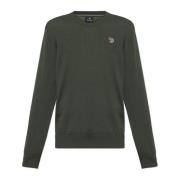 Katoenen trui met logopatch PS By Paul Smith , Green , Heren