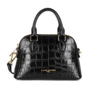 Zwarte rits halve maan tas Lancaster , Black , Dames