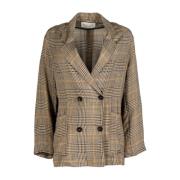 Shepherd’s Check Double-Breasted Blazer Phisique du Role , Multicolor ...