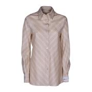 Gestreepte damesblouse, Italiaans gemaakt Erika Cavallini , Beige , Da...