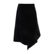 Elegante Zwarte Fluwelen Rok Dries Van Noten , Black , Dames