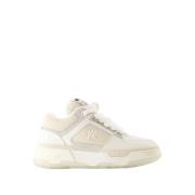 Beige Leren Sneakers - Ronde Neus Amiri , Beige , Heren