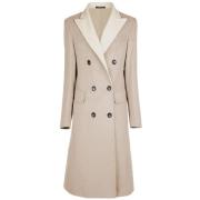 Beige Virgin Wool Jacket Coat Made in Italia , Beige , Dames