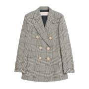 Grijze Houndstooth Blazer Italië Valentino Garavani , Gray , Dames