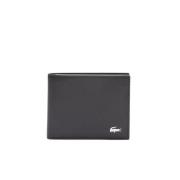 Slim Billfold Leren Portemonnee Lacoste , Black , Unisex