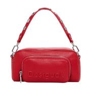 Rode Schoudertas met Ritssluiting Desigual , Red , Dames