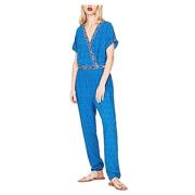 Blauwe Bedrukte Jumpsuit met Korte Mouwen Pepe Jeans , Blue , Dames