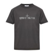 T-shirt met logo Stone Island , Gray , Heren