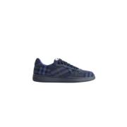 Blauwe Check Terrace Sneakers Burberry , Blue , Dames