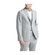 Wollen, zijden en kasjmier tweed single-breasted blazer Peserico , Gra...