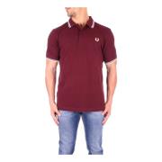 Logo Front Polo Shirt Fred Perry , Red , Heren