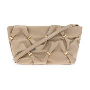 Leren schoudertas met applicaties Salvatore Ferragamo , Beige , Dames