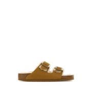 Mosterd suède Arizona pantoffels Birkenstock , Brown , Heren