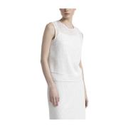 Wollen en mohair mesh gebreide top Peserico , White , Dames