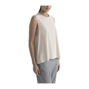 Zijden crêpe de chine ronde hals top Peserico , Beige , Dames