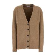 Alpaca Blend Oversize Cardigan Salvatore Ferragamo , Brown , Dames