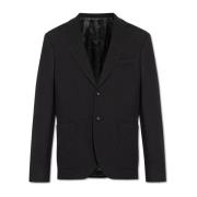 Blazer met wollen afwerking Officine Générale , Black , Heren