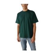 Groene Relaxte Geweven Label T-shirt Calvin Klein , Green , Heren