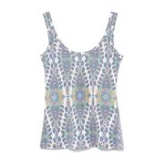 Grafische Print Mouwloze Witte Top Etro , White , Dames