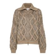 Bruine Kasjmier Vest met Pailletten Brunello Cucinelli , Brown , Dames