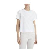 Katoenen jersey T-shirt met borduurwerk Peserico , White , Dames