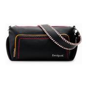 Zwarte lederen handtas met contrasterende details Desigual , Black , D...