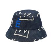 Denim Blue Grafische Bucket Hat Études , Blue , Unisex