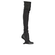 Leren Cantilever Laarzen Rick Owens , Black , Dames