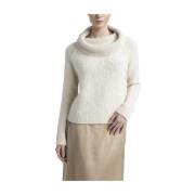 Alpaca en mohair blote schouder trui Peserico , Beige , Dames