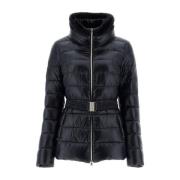 Zwarte Pufferjas met Kunstbont Herno , Black , Dames