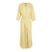 Tramonto, lichtgele ramie midi-jurk Cortana , Yellow , Dames