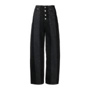 Wijde Pijpen Jeans MM6 Maison Margiela , Black , Dames