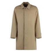 Katoenen Trenchcoat met Motief Voering Burberry , Beige , Heren