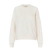 Romantische Bloemen Geborduurde Off-White Sweater mbyM , White , Dames