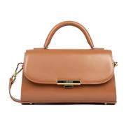 Elegante Flap Tas met Metalen Sluiting Lancaster , Brown , Dames