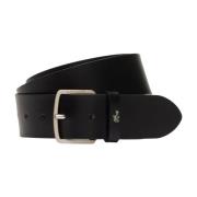 Elegante Heren Leren Riem Lacoste , Black , Heren