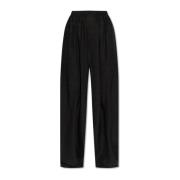 Loszittende zijden broek Balenciaga , Black , Dames