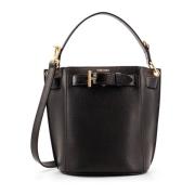 Leren Crossbody Bucket Bag Tom Ford , Black , Dames